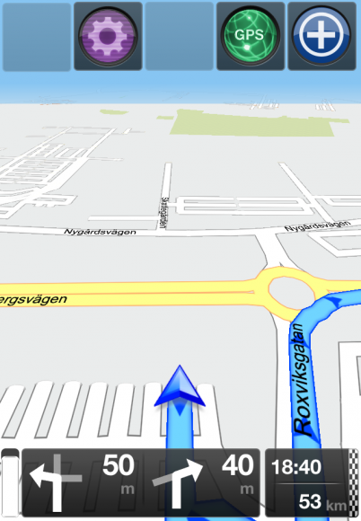 Navigationsvyn på GPS Navigation 2