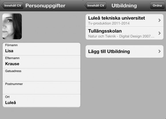 cv_2 App, Mitt CV