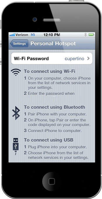 Personal hotspot iphone не работает