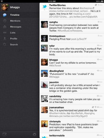 Twitter för iPad