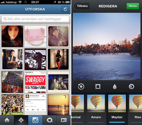Instagram för iPhone - nu på svenska
