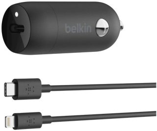 Belkin 18W PD Car Charger + Lightning To USB-C Cable