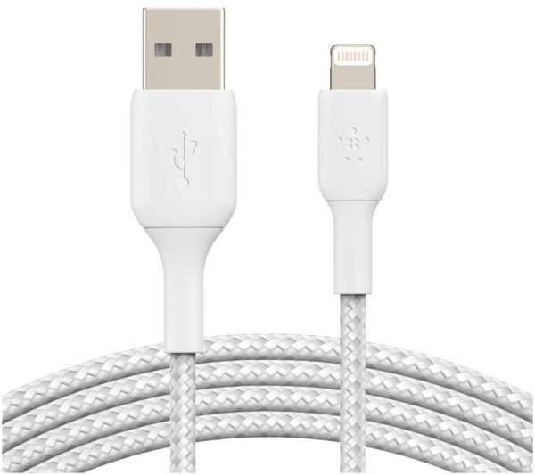 Belkin USB-A To Lightning Braided Cable - Vit 15 cm