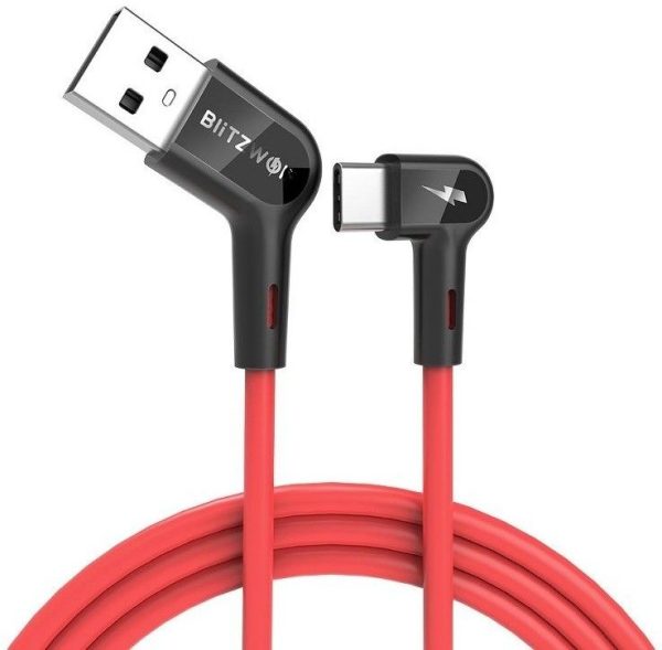 BlitzWolf Right Angle USB-A to USB-C Cable 3A