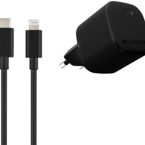 Champion Fast Charger Kit with Lightning Cable - Svart