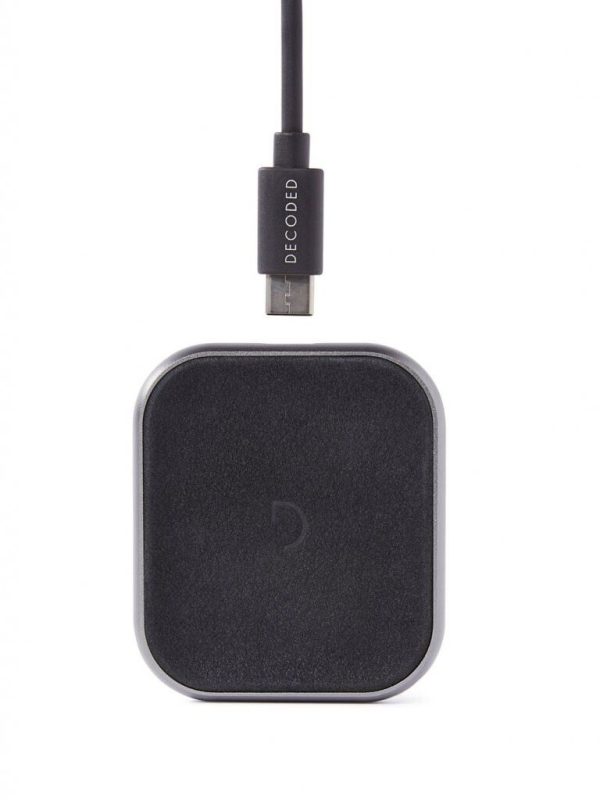 Decoded Mini Leather Wireless Charger 5W - Mörkgrå