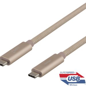 Deltaco USB-C to USB-C Cable 10 Gbit/s - Grå 1 meter