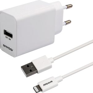 Essentials 12W Wall Charger with Cable - Svart
