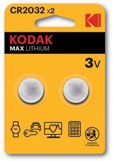 Kodak Max Lithium CR2032 Battery 2-Pack