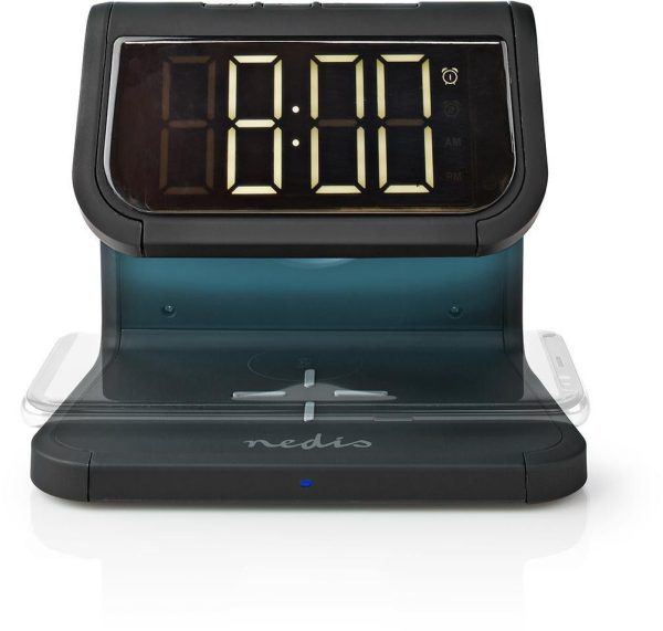 Nedis 3-in-1 Alarm Clock with Wireless Charging - Svart