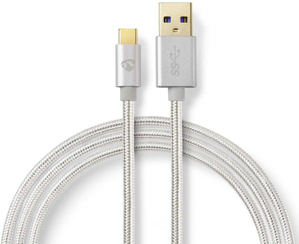 Nedis Fabritallic USB-A to USB-C Cable - 1 meter