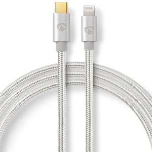 Nedis Fabritallic USB-C to Lightning Cable - 2 meter