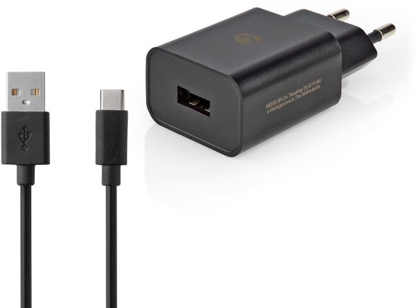 Nedis Universal Wall Charger + USB-C Cable - Svart
