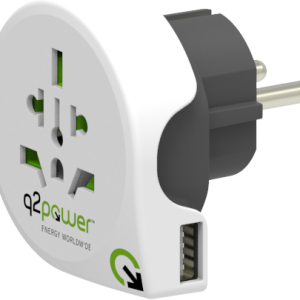 Q2Power Grounded Travel adapter 10A 1xUSB