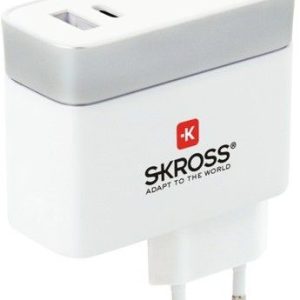 Skross USB-laddare EU USB-A + USB-C
