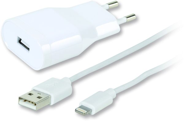 Vivanco USB-A Väggladdare + Lightningkabel 2,4A