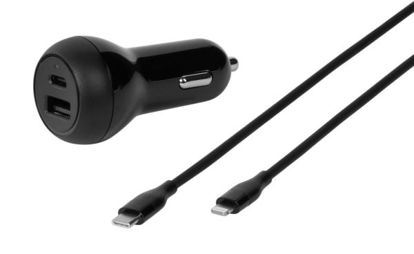 Vivanco USB-C/USB-A Billaddare + Lightningkabel 32W