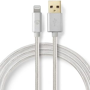 Nedis Fabritallic USB-A to Lightning Cable - 2 meter
