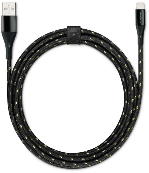Usbepower Evertek Luxury Lightning Cable - Svart/guld