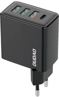 Dudao A5HEU Travel Charger 3x USB-A + 1x USB-C - Svart