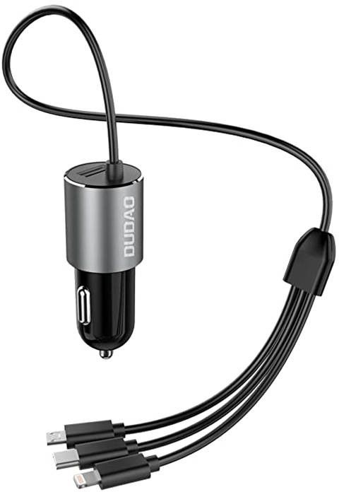 Dudao R5Pro 1x USB Car Charger + 3-in-1 Cable