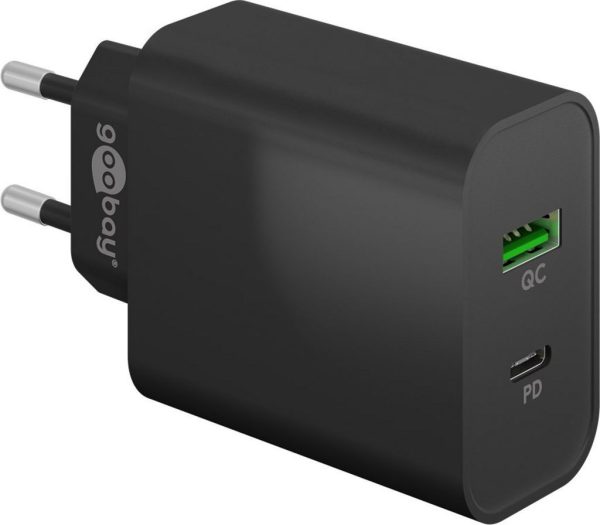 Goobay Dual USB Quick Charger PD/QC 45W - Svart