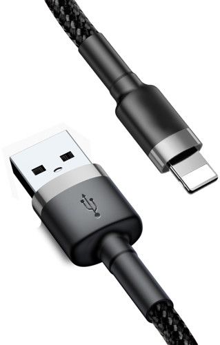 SiGN Kevlar USB-A to Lightning Cable - Röd/Grå 2m