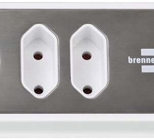 Brennenstuhl estilo Corner Extension Lead 4-way w/ USB - Vit