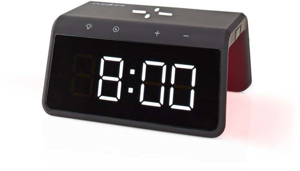 Nedis Alarm Clock with Wireless Charging - Vit