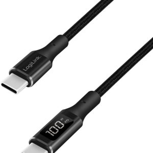 LogiLink USB-C - USB-C Cable with Display 100W