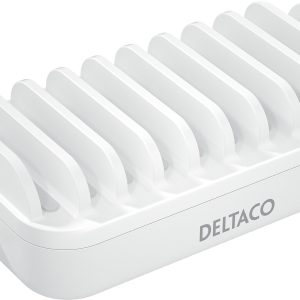 Deltaco 10 Portars USB-laddningsstation - Vit
