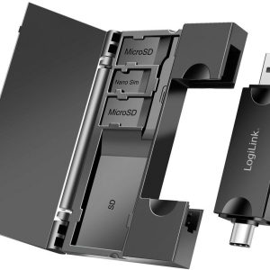 LogiLink USB-C + USB-A Minneskortsläsare MicroSD/SD-kort